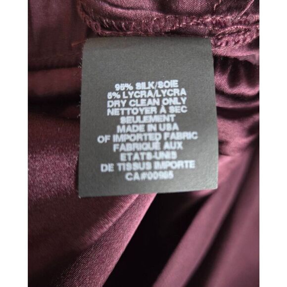 Zero Maria Cornejo Silk Jumpsuit Size 6 Plum Elastic Waist V-Neck - Picture 7 of 8